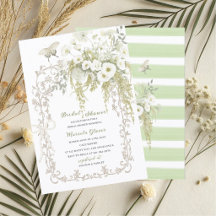 Elegante Aquarela Verde Pastel Floral Casamento Sh