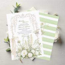 Elegante Aquarela Verde Pastel Floral Casamento Sh