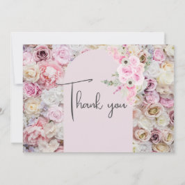 Convites Elegante Arch Floral Rosa, Verão Obrigado