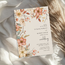 Convites Elegante Arch Terracotta Rust Queda Flores selvage