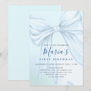 Convites Elegante Arco Azul Céu Personalizado para Primeiro