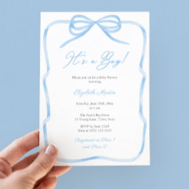 Convites Elegante Arco Azul Claro É Uma Festa Chá de fralda