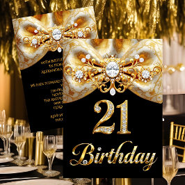 Convites Elegante Arco Borboleta Preto Dourado Aniversário 