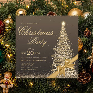 Convites Elegante Arco de Natal de Árvore de Natal Dourada