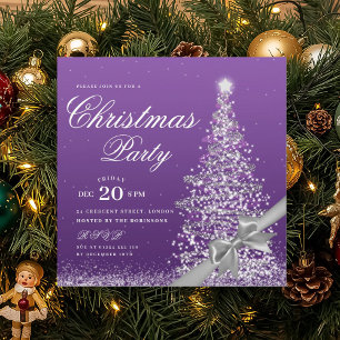 Convites Elegante Arco de Natal de Inverno Roxo
