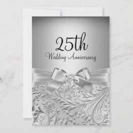 Convites Elegante Arco de Prata com Redemoinho Floral de 25