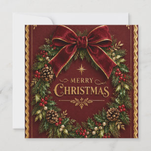 Convites Elegante Arco de Veludo Natal, Luxo Botânico