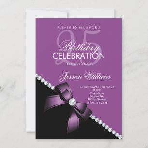 Convites Elegante Arco Diamante, Violet & Black Birth