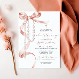 Convites Elegante Arco Mocha e Rosary Christening
