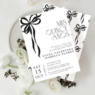 Convites Elegante Arco Negra Mis Quince Años Quinceañera