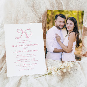 Convites Elegante Arco Rosa Foto Casamento