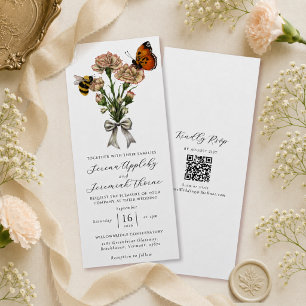 Convites Elegante Arranjo Floral Botânico de Noiva Tudo-em-