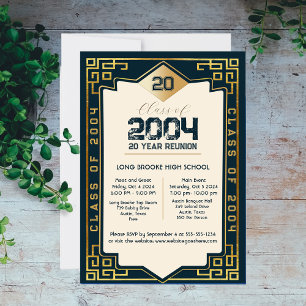 Convites Elegante Art Deco Classe 2004 20 Anos Sindicato HS