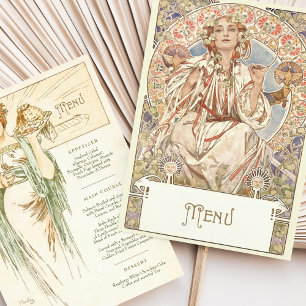 Convites Elegante Art Nouveau Janto Casamento Menu Mucha