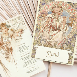 Convites Elegante Art Nouveau Janto Casamento Menu Mucha