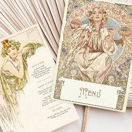 Convites Elegante Art Nouveau Janto Casamento Menu Mucha
