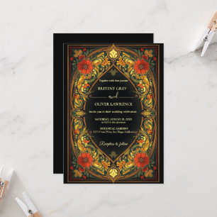 Convites Elegante Art Nouveau Mucha Vintage Floral Casament