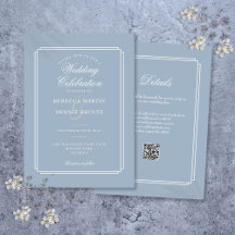 Elegante Arte Deco de Casamento com Código QR em A