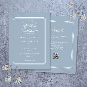 Convites Elegante Arte Deco de Casamento com Código QR em A
