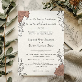 Convites Elegante Arte Floral Art Nouveau Casamento Formal