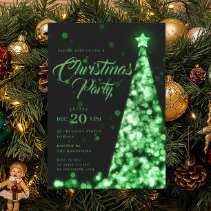 Convites Elegante Árvore de Natal Verde de Inverno Férias 