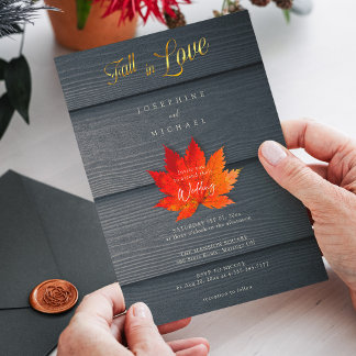 Convites Elegante Autumn Love | Casamento outono de Script 