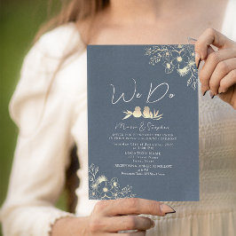Convites Elegante Azul Marinho Nós Fazemos Casamento