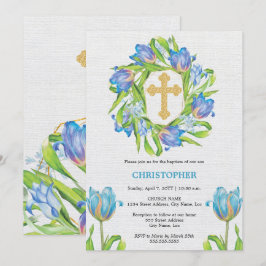 Convites Elegante Baptism Floral