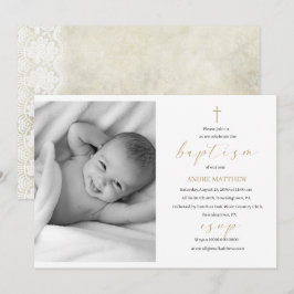 Convites Elegante Baptismo Foto personalizada de evento rel
