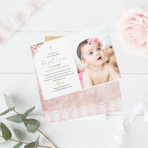 Convites Elegante Baptismo Foto personalizada de evento rel