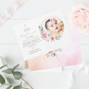 Convites Elegante Baptismo Foto personalizada de evento rel