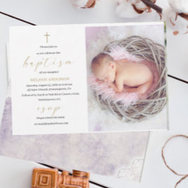 Convites Elegante Baptismo Foto personalizada de evento rel