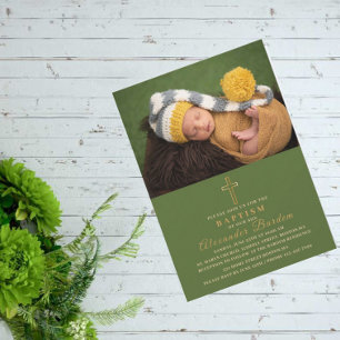 Convites Elegante Baptismo Foto personalizada de eventos re