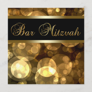 Convites Elegante Bar Dourado Mitzvah