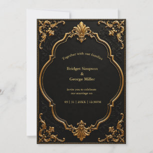 Convites elegante Barra de Ouro Preto Barroco Casamento Lux