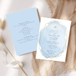 Convites Elegante Bat Mitzvah, Blue Watercolor, Duplo Lado<br><div class="desc">Este design moderno apresenta o seu texto personalizado numa abertura de cor d'água esboçada num quadro em forma geométrica. Use o formulário modelo para adicionar seu texto. Os menus avançados de edição,  acessados escolhendo editar com a "Ferramenta Design",  permitirão que você altere as fontes e o layout.</div>