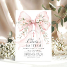 Elegante Batismo Cristão de Menina Rosa Arco Flora