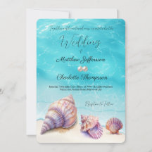 Elegante Beach Wedding Seashells Pearls Náutico