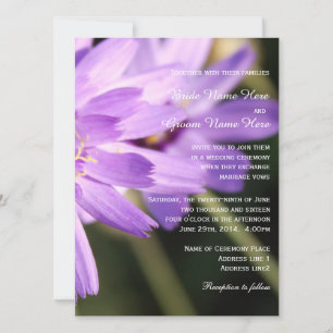 Convites Elegante, bela margarida roxa flor verão casamento