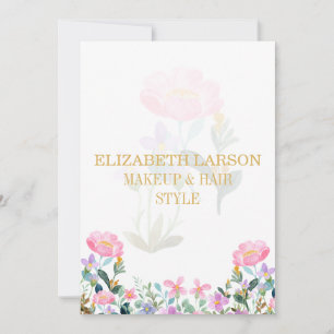 Convites Elegante Beleza Floral Listrada Artista Cabelo e M