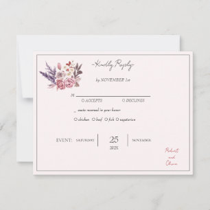 Convites "Elegante Bênção Floral RSVP - Robert & Olivia