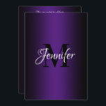 Convites Elegante Black and Royal Purple Ombre 60º Aniversá<br><div class="desc">Convide os divas para sua comemoração de 60 anos. Chamado de aniversário brilhante roxo e preto. Cor de fundo personalizável atrás do gráfico de gradiente. Convites de festa de aniversário personalizáveis. Concursos de gema e chic. Personalize os estilos de letra modernos e elegantes da caligrafia.</div>