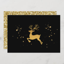 Elegante Black e Dourado Rudolph Christmas