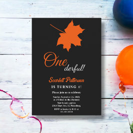 Convites Elegante Black Fall Deixa primeiro aniversario Bho