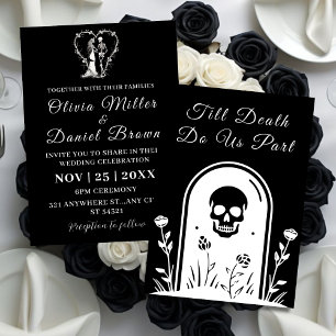 Convites Elegante Black Gothic Till Morte Nos Pede Casament