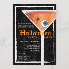 Convites Elegante Black Lace Halloween Cocktail Party