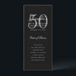 Convites Elegante Black Silver 50º Programa de Aniversário<br><div class="desc">Design de "Programa de Festa de aniversário" elegante com uma tipografia de script sofisticada com texto personalizado.</div>