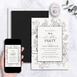 Convites Elegante Black White 50th Birthday Floral Line Art<br><div class="desc">Apresentando o Elegante Black White 50th Birthday Floral Line Art Invitation - a maneira perfeita de fazer sua ocasião especial se destacar. Com um design de arte floral preto-e-branco impressionante que certamente desenhar atenção, este convite irradia elegância de todos os ângulos. E com um estilo moderno de caligrafia escrita à...</div>