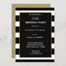 Elegante Black White Dourado Mens 70