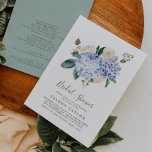 Convites Elegante Blue Hydrangea com Chá de panela Detalhes<br><div class="desc">Esta elegante hidrangea azul com chá de panela detalhado é perfeita para um primavera ou chá de casamento de verão. O clássico design floral apresenta faixas de cor azul-d-água de pó macio, acentuadas com flores cor-de-rosa e folhas verdes, cor-de-rosa e borrado neutro. Há muito espaço na parte de trás do...</div>